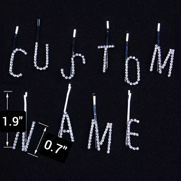 (4 LETTERS) Rhinestone Hair Barrette … - Picture 3 of 5